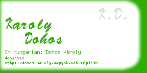 karoly dohos business card